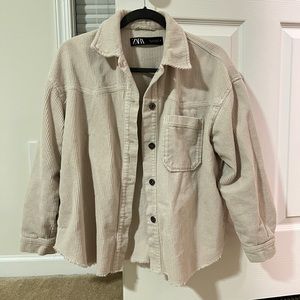 Zara Corduroy Cream Shacket size small